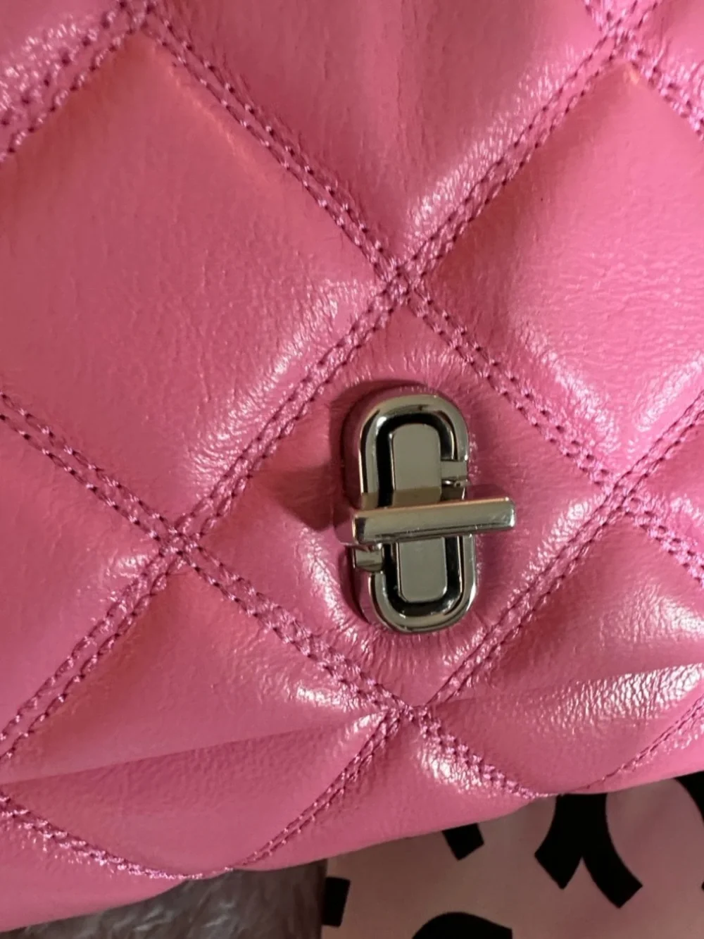 Authentic Marc Jacobs The Quilted Dual Convertible Shoulder Bag Bow Pink - Picture 2 of 16